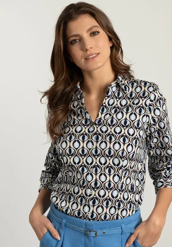 More & More Hemdbluse, grafischer Print, Frühjahrs-Kollektion Hotsell