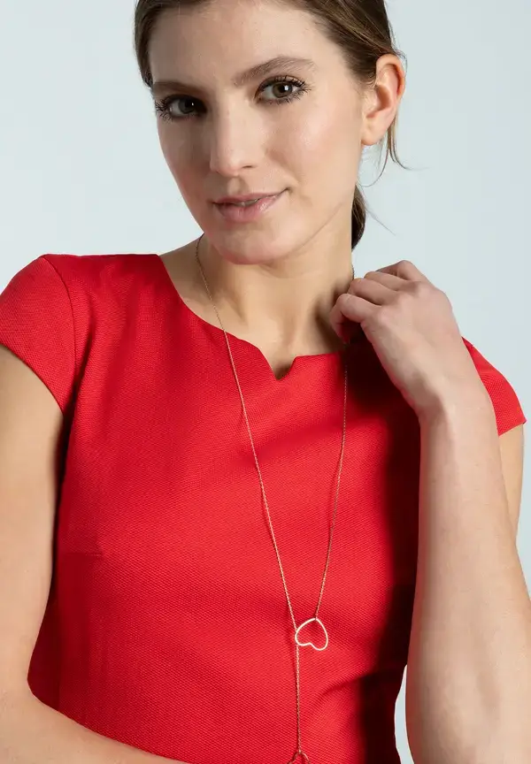 More & More Etuikleid mit feiner Struktur, rot, Frühjahrs-Kollektion im Angebot