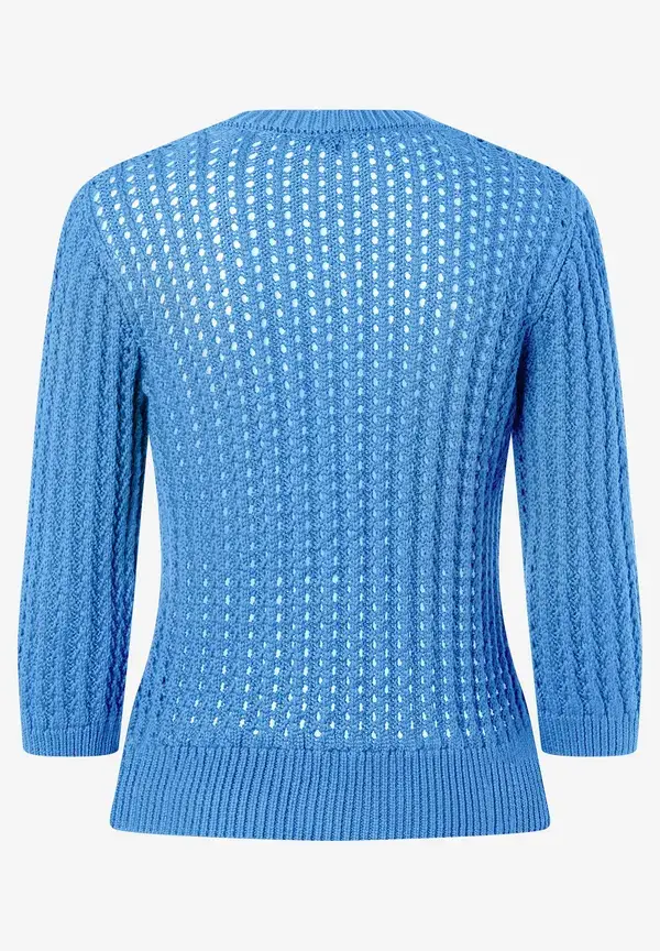 More & More Ajour Pullover mit 3/4 Arm, blue breeze, Frühjahrs-Kollektion Meist gekauft