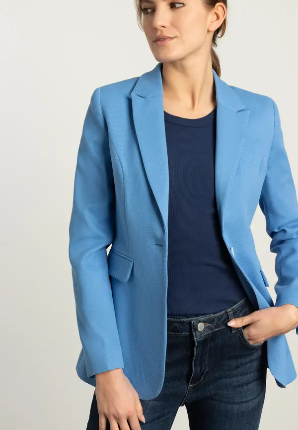 More & More strukturierter Blazer, blue breeze, Frühjahrs-Kollektion Blitzverkäufe