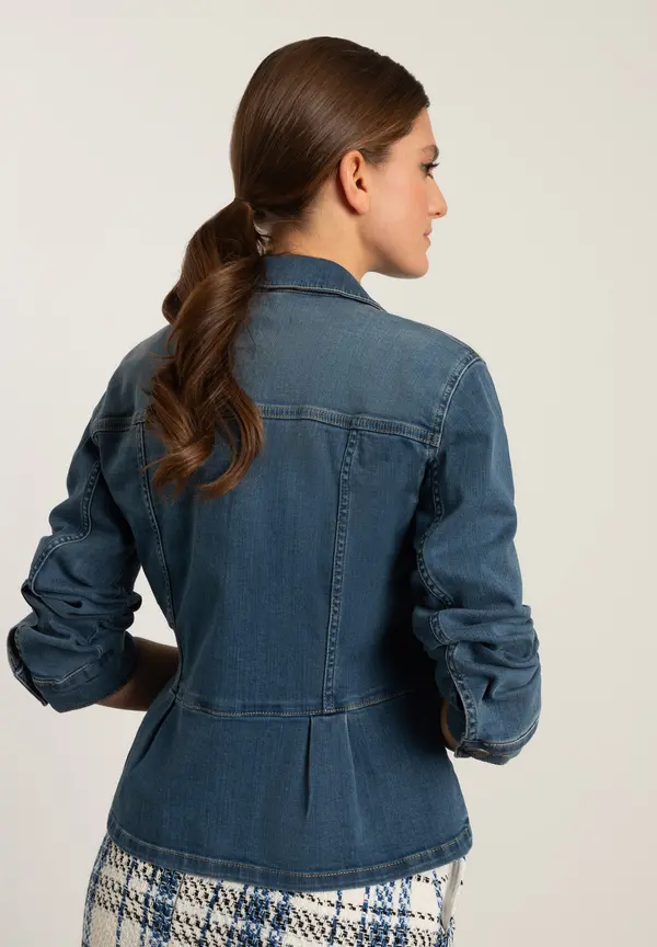 More & More Jeansjacke mit Schößchen, Frühjahrs-Kollektion Kostenloser Versand
