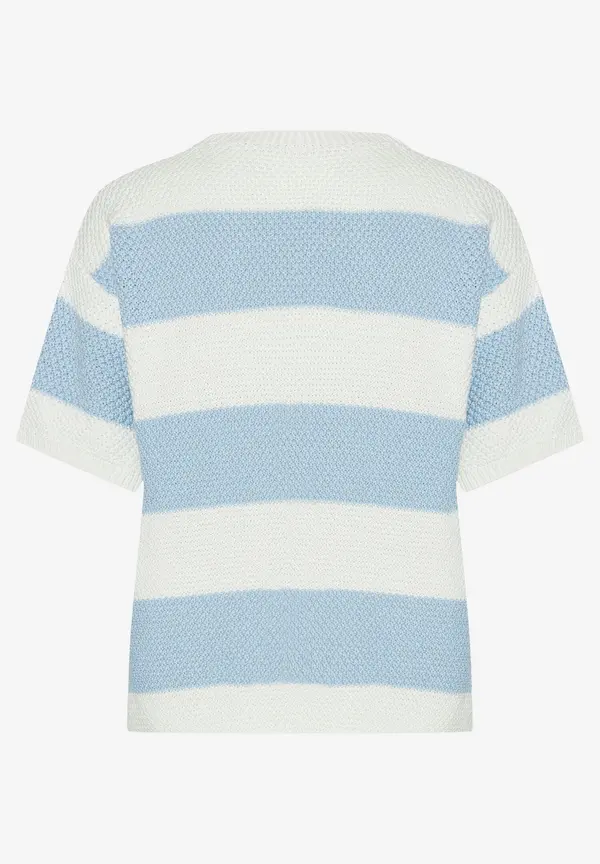 More & More Pullover, hellblau/ecru, Frühjahrs-Kollektion Großer Ausverkauf