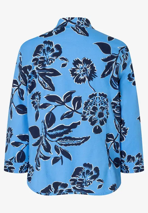 More & More Hemdbluse, Flowerprint, hellblau/marine, Frühjahrs-Kollektion Online Shopping