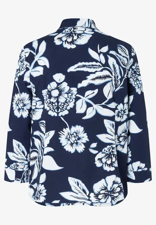 More & More Hemdbluse, Flowerprint, marine/weiß, Frühjahrs-Kollektion Weihnachtsangebot