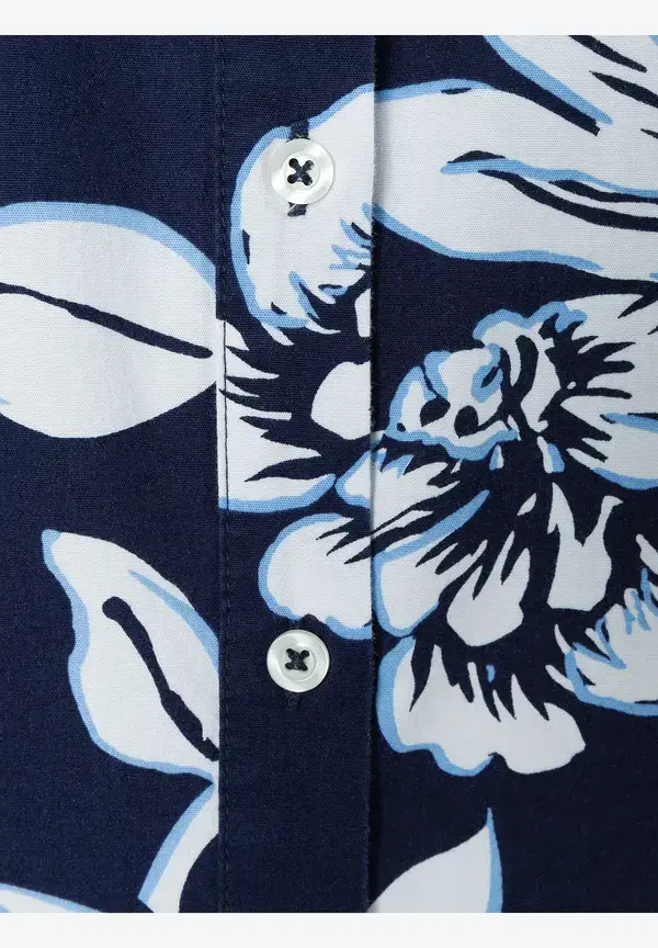 More & More Hemdbluse, Flowerprint, marine/weiß, Frühjahrs-Kollektion Weihnachtsangebot