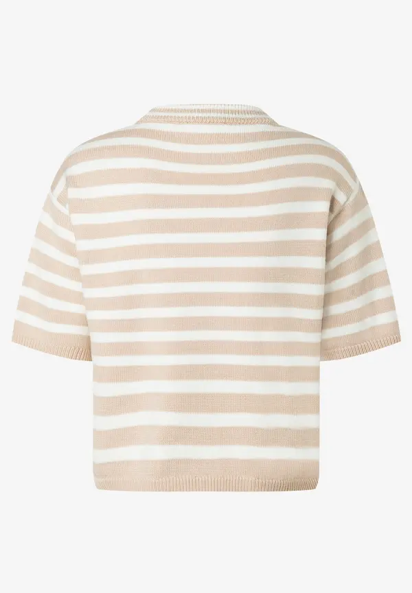 More & More kurzer Ringelpullover, beige/ecru, Frühjahrs-Kollektion Valentinstagsangebot