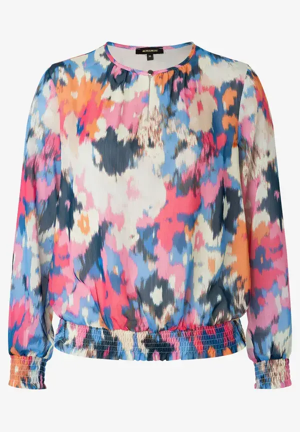 More & More Chiffonbluse mit abstraktem Print, Frühjahrs-Kollektion Neueste Mode