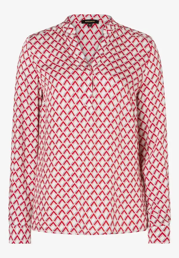More & More Viskosebluse, rot/rosa/ecru, Herbst-Kollektion Neuheiten
