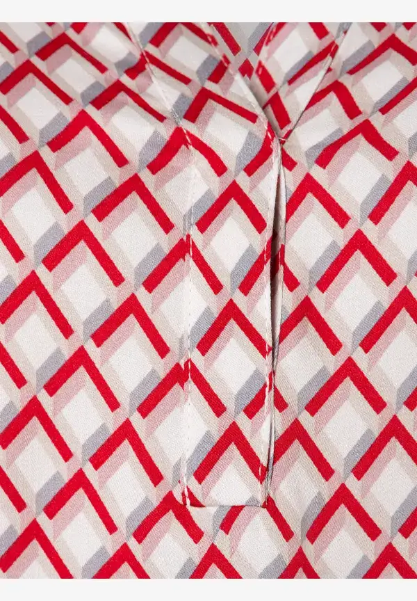More & More Viskosebluse, rot/rosa/ecru, Herbst-Kollektion Neuheiten
