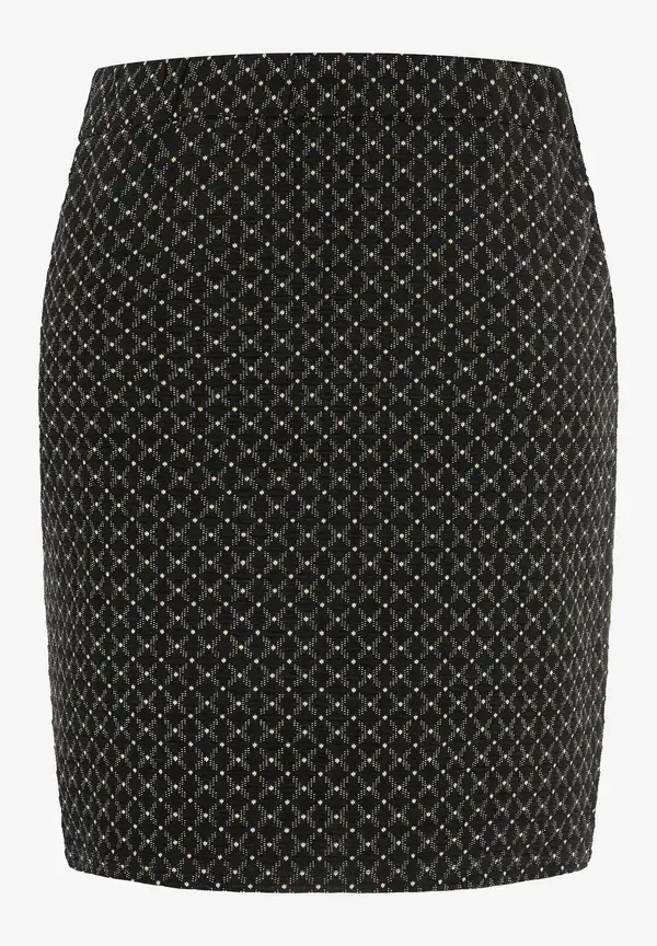 More & More Jerseyrock mit Struktur, schwarz/beige, Herbst-Kollektion Tiefpreis