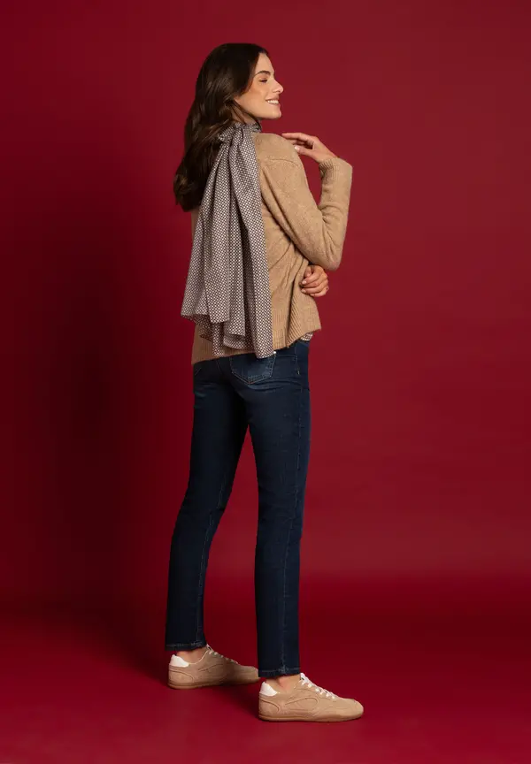 More & More Schal mit Minimal-Print, beige/schwarz/ecru, Herbst-Kollektion Zeitbegrenzte Promotion