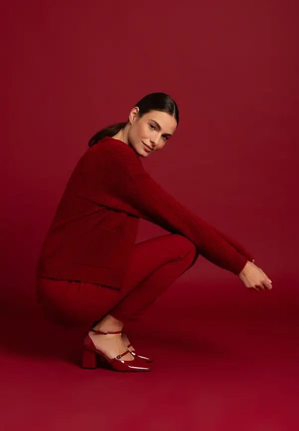 More & More Rippen-Strickjacke, rot, Herbst-Kollektion Nur für heute