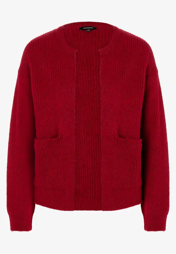 More & More Rippen-Strickjacke, rot, Herbst-Kollektion Nur für heute