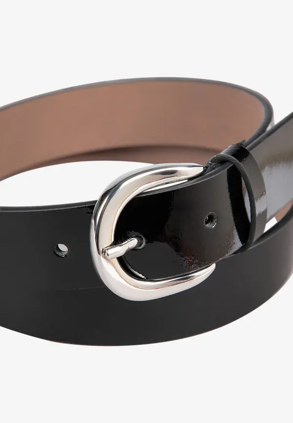 More & More Lackleder-Gürtel, schwarz, Herbst-Kollektion Clearance-Verkauf