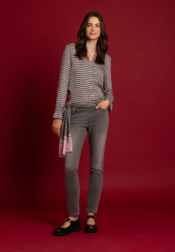 More & More Viskosebluse, grafischer Print, Herbst-Kollektion 2025
