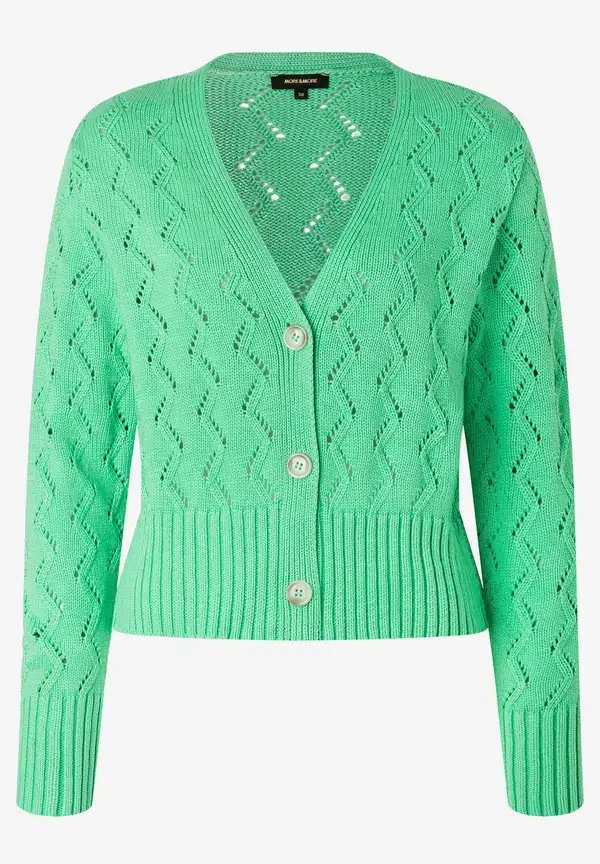 More & More Ajour Cardigan, march green, Frühjahrs-Kollektion im Angebot