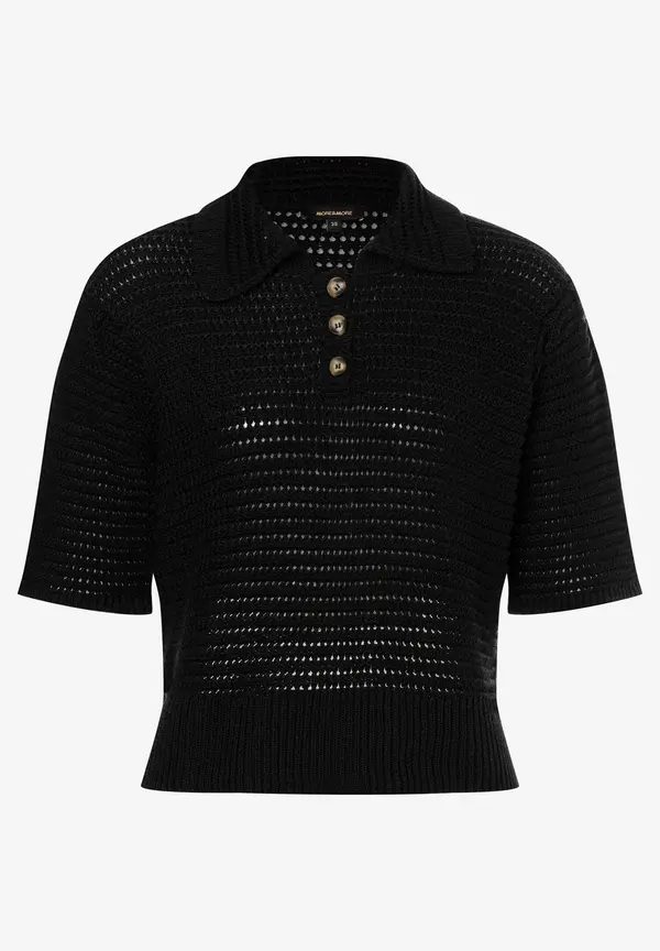 More & More Ajour Pullover mit Kragen, schwarz, Frühjahrs-Kollektion Meist gekauft