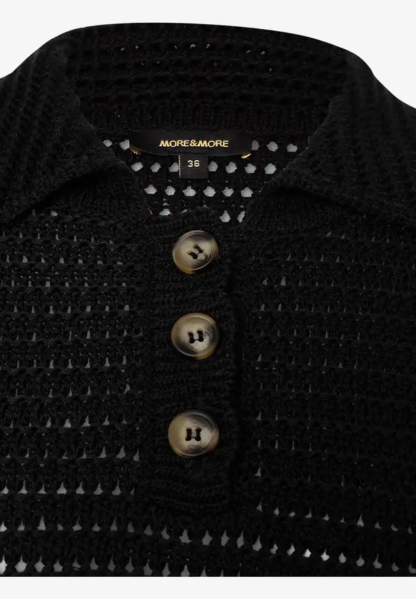 More & More Ajour Pullover mit Kragen, schwarz, Frühjahrs-Kollektion Meist gekauft