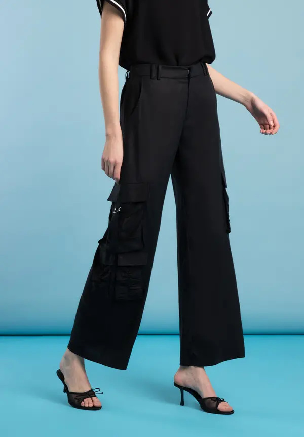 More & More fließende Cargohose, schwarz, Frühjahrs-Kollektion Kostenloser Versand