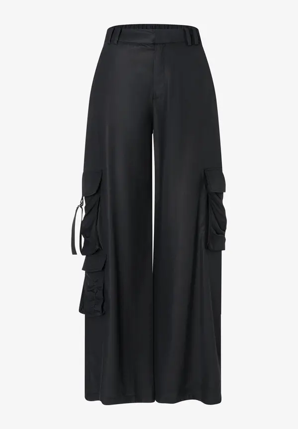 More & More fließende Cargohose, schwarz, Frühjahrs-Kollektion Kostenloser Versand