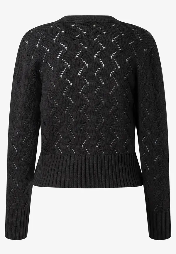 More & More Ajour Cardigan, schwarz, Frühjahrs-Kollektion Fabrikpreis