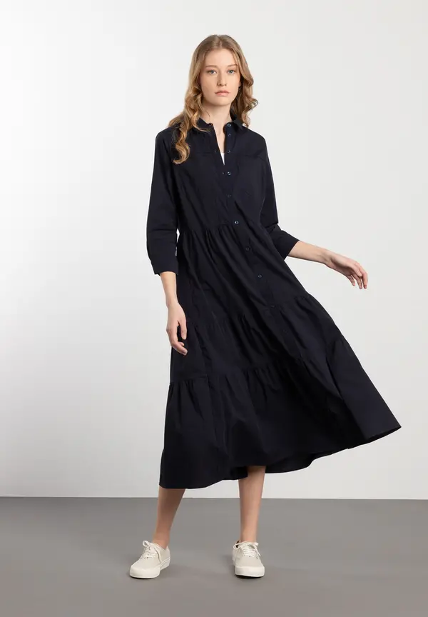 More & More langes Hemdblusenkleid, marine, Frühjahrs-Kollektion Flash Sale