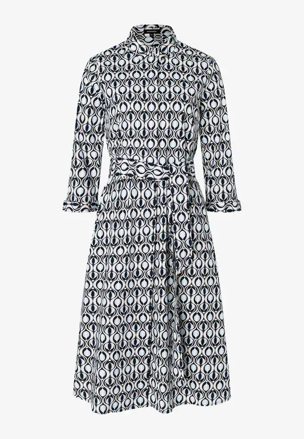 More & More Hemdblusenkleid, grafischer Print, marine/hellblau, Frühjahrs-Kollektion Online Shopping