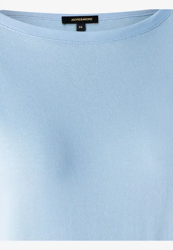 More & More T-Shirt mit Chiffonkante, hellblau, Frühjahrs-Kollektion Lagerräumung
