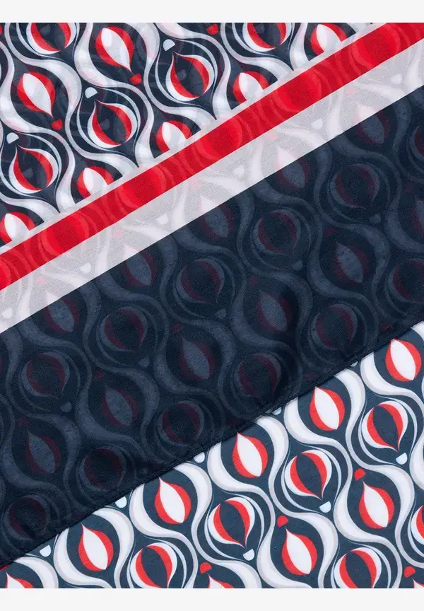 More & More Schal mit grafischem Print, marine/rot, Frühjahrs-Kollektion Tägliche Deals