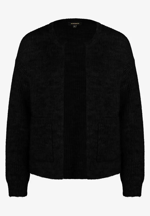 More & More Rippen-Strickjacke, schwarz, Herbst-Kollektion Letzte 3 Tage
