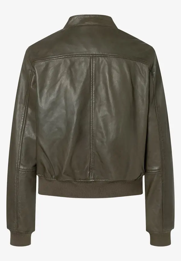 More & More Lederblouson, oliv Sonderangebot der Fabrik
