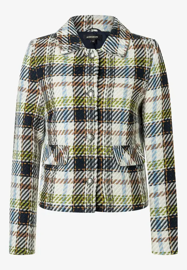 More & More kurze Blazerjacke, Maxi-Karo 50% Rabatt mit kostenlosem Versand