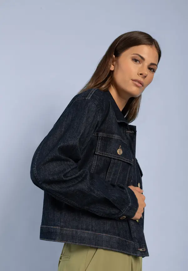 More & More Jeansjacke, dark blue denim Clearance-Verkauf