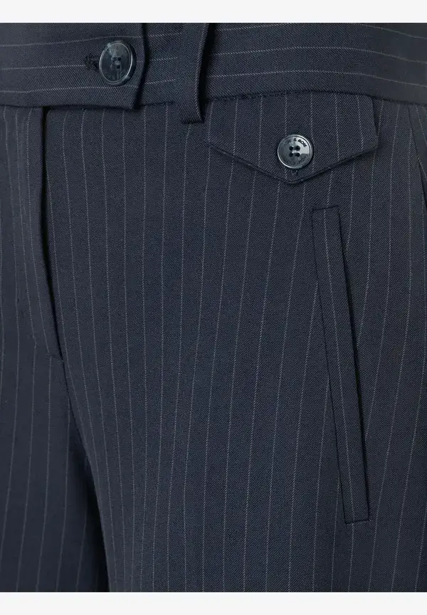 More & More weite Nadelstreifenhose, marine Kostenloser Versand international