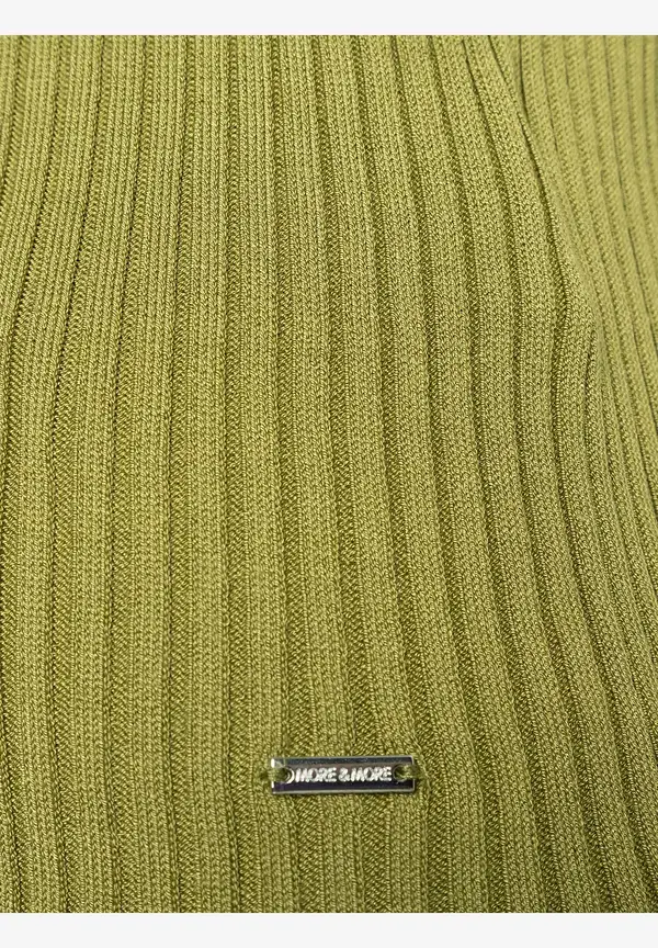 More & More Rippstrick-Pullover, Kurzarm, soft moss green Speichern exportieren