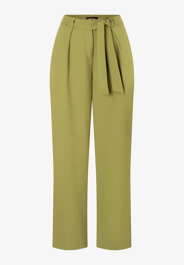 More & More Hose mit Bindegürtel, soft moss green Black Friday Preise