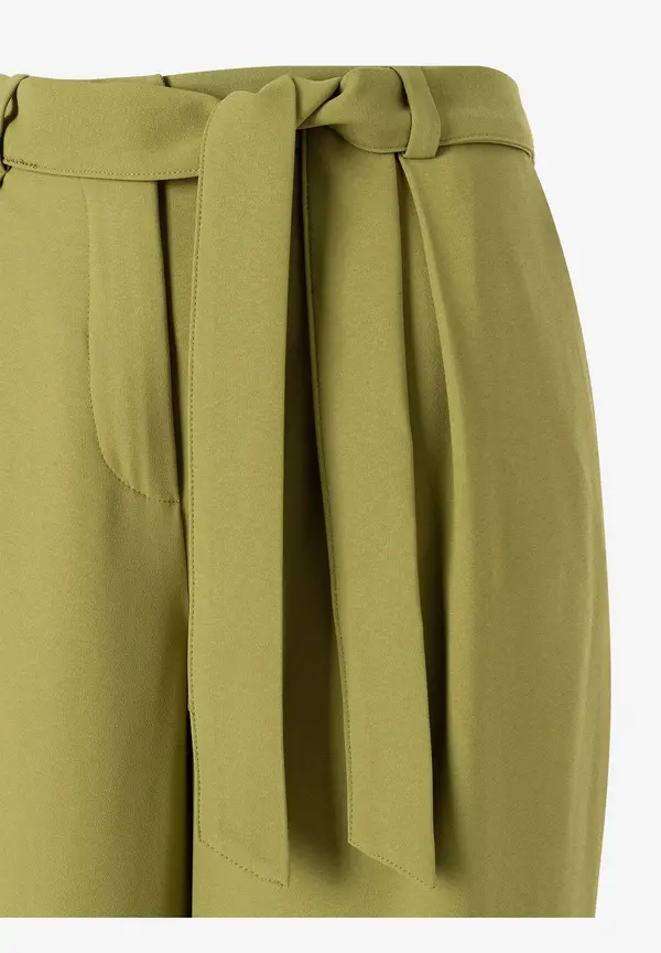 More & More Hose mit Bindegürtel, soft moss green Black Friday Preise
