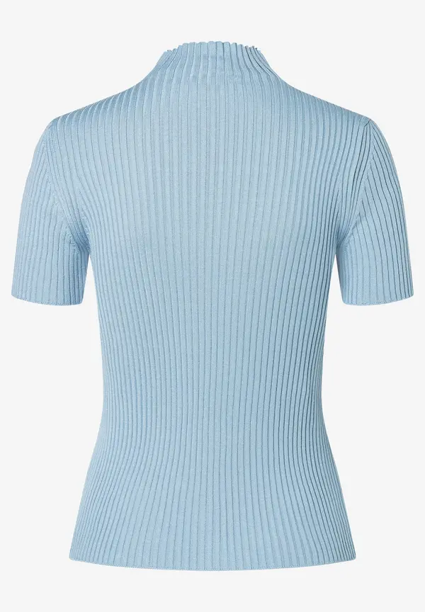 More & More Rippstrick-Pullover, Kurzarm, hellblau Im Verkauf