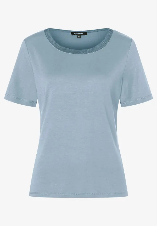More & More T-Shirt mit Zierkante, hellblau zollfrei