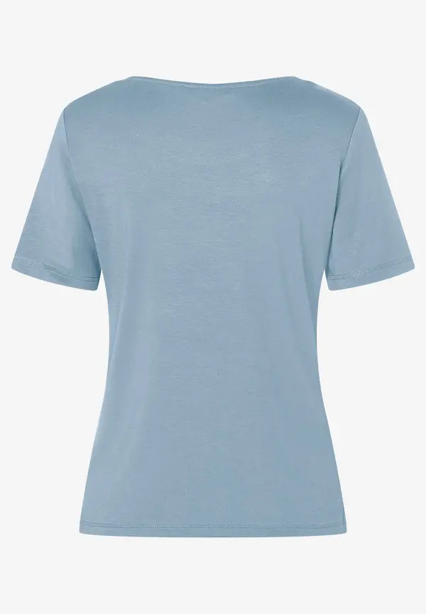 More & More T-Shirt mit Zierkante, hellblau zollfrei