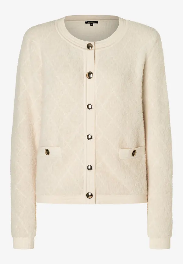 More & More Fell-Strickjacke, powder creme 2025