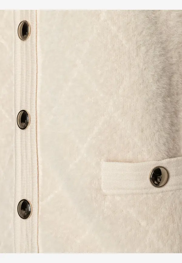 More & More Fell-Strickjacke, powder creme 2025