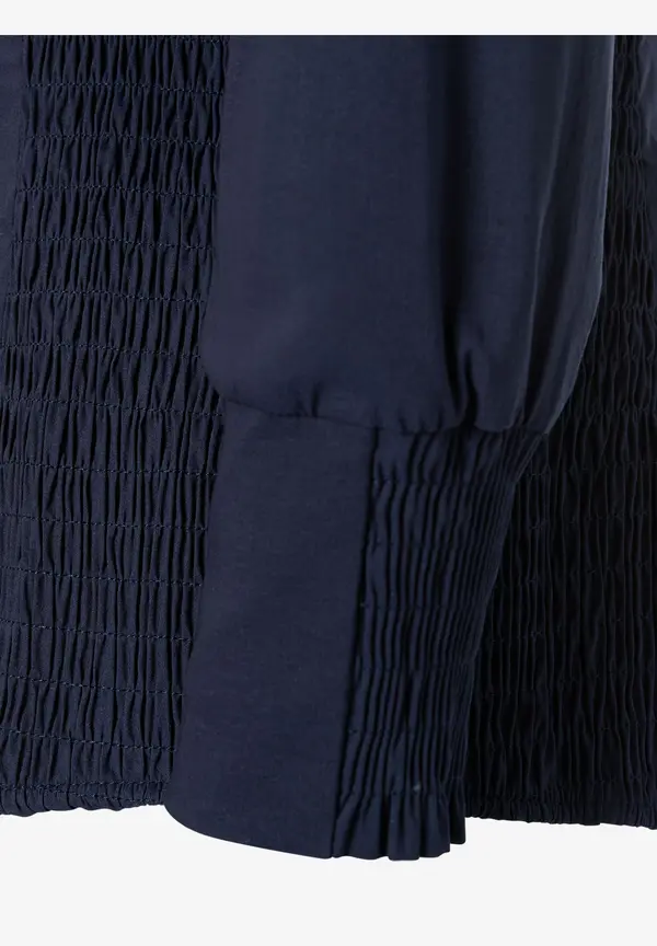 More & More Hemdbluse mit Smok-Einsatz, marine im Angebot