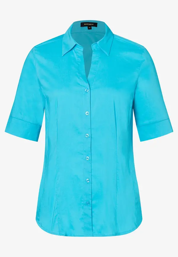 More & More Baumwoll/Stretch Bluse, türkis, Frühjahrs-Kollektion Fabrikpreis