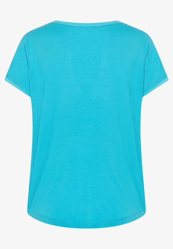 More & More T-Shirt mit Chiffonkante, türkis, Frühjahrs-Kollektion Versandkostenfrei