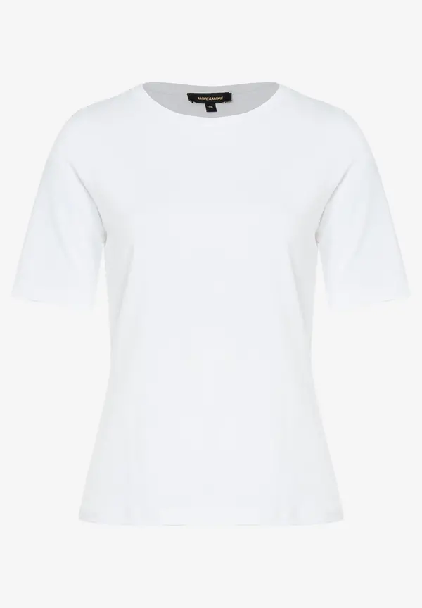 More & More T-Shirt mit U-Boot Ausschnitt, weiß, Frühjahrs-Kollektion Flash Sale