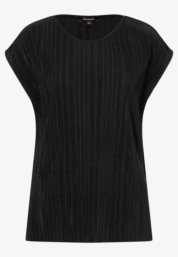 More & More Plisséeshirt, schwarz, Frühjahrs-Kollektion Black Friday