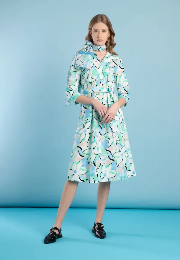 More & More Hemdblusenkleid, Blumenprint, Frühjahrs-Kollektion Blitzangebot