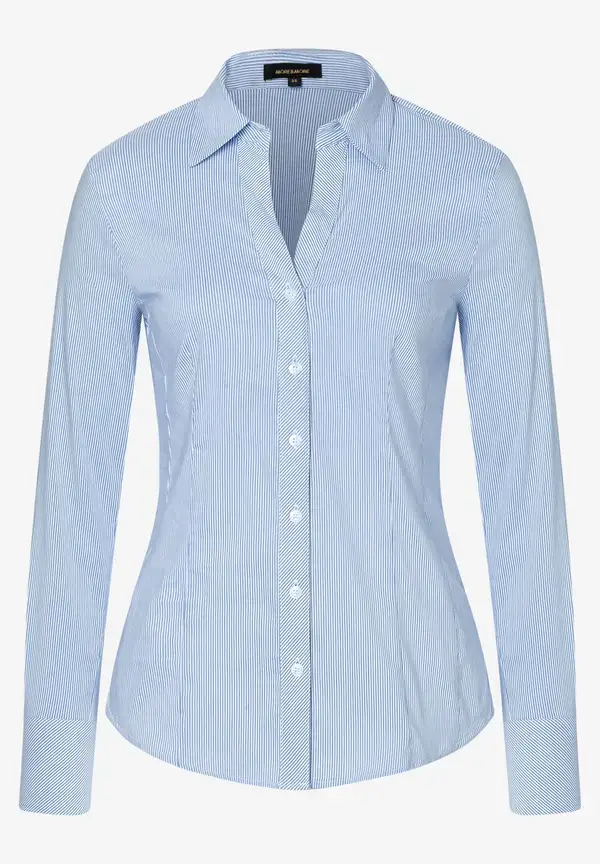 More & More Hemdbluse, blau/weiß gestreift Große Rabatte