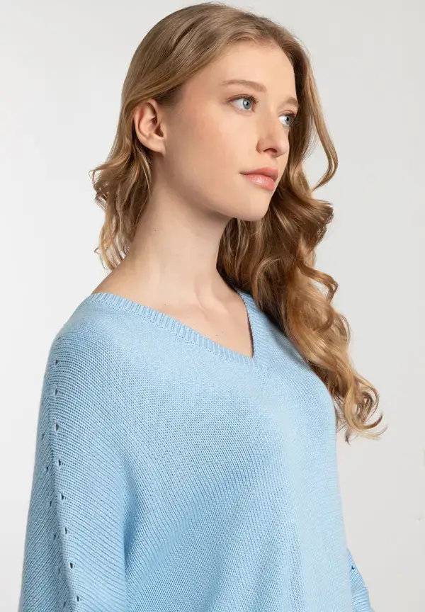 More & More Pullover mit V-Ausschnitt, light skyblue, Frühjahrs-Kollektion Sonderangebote